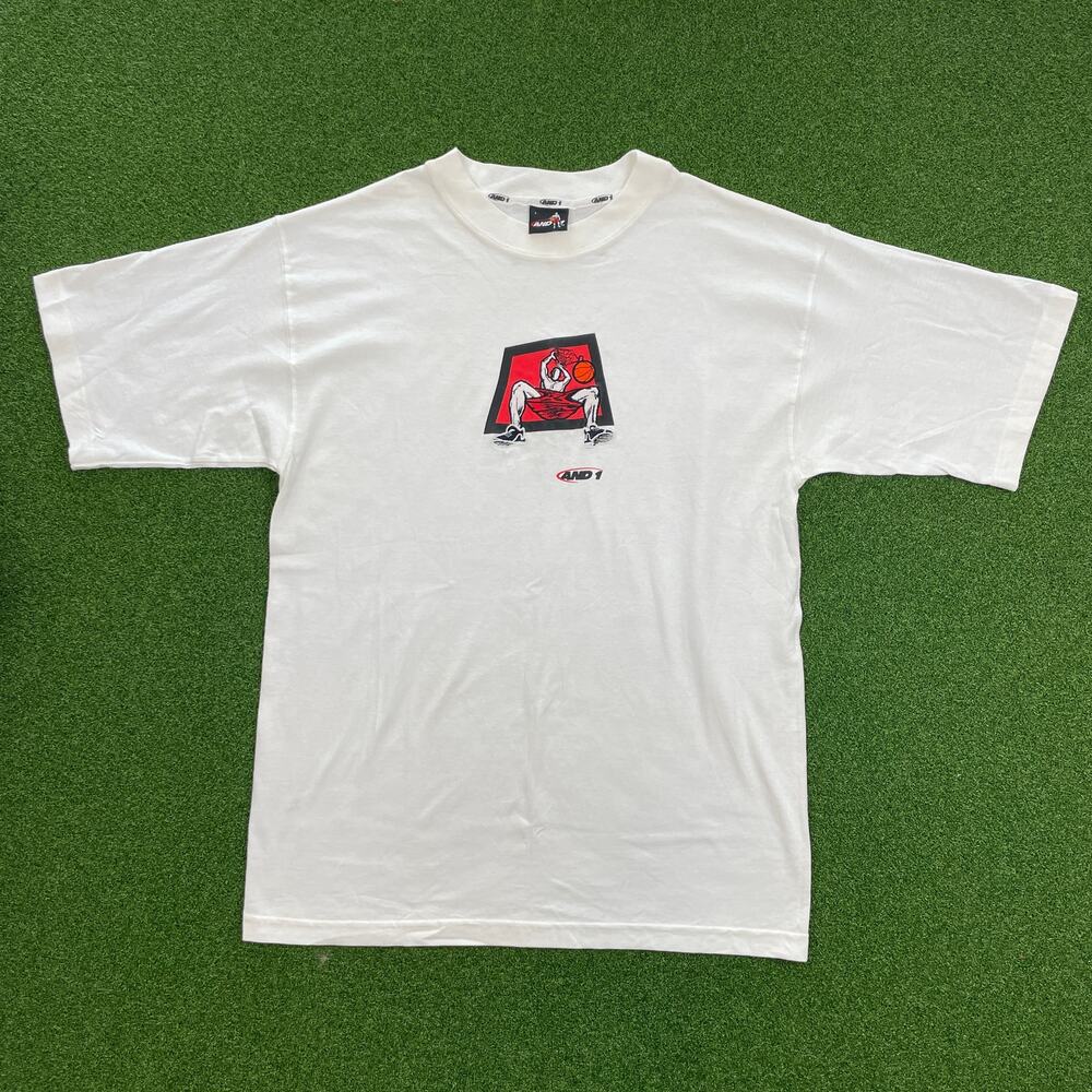 Vintage AND1 Basketball T Shirt Streetball Graphic T Shirt White Y2K Mens Sz L